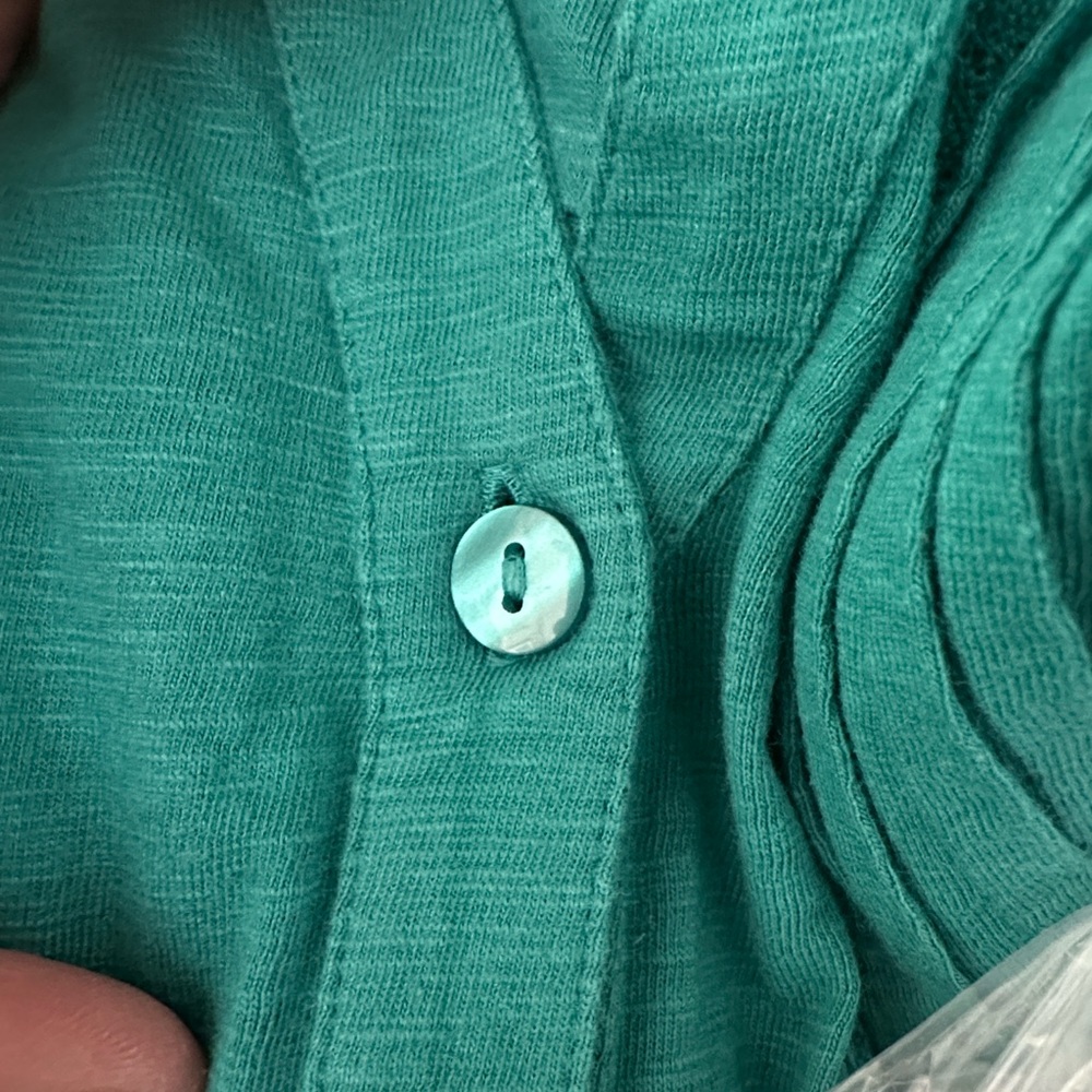 Soft Surroundings Teal Button-Front Tunic - Picture 5 of 6